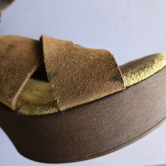 BioNatura Suede Platform Sandals Women's 9 Retro 70s Boho Hippie Eclectic Comfy - Picture 11 of 11